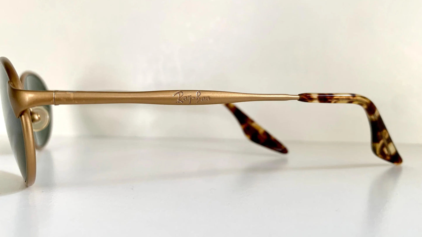 Ray Ban B&L USA vintage sunglasses - W2981 Highstreet brushed gold oval frames