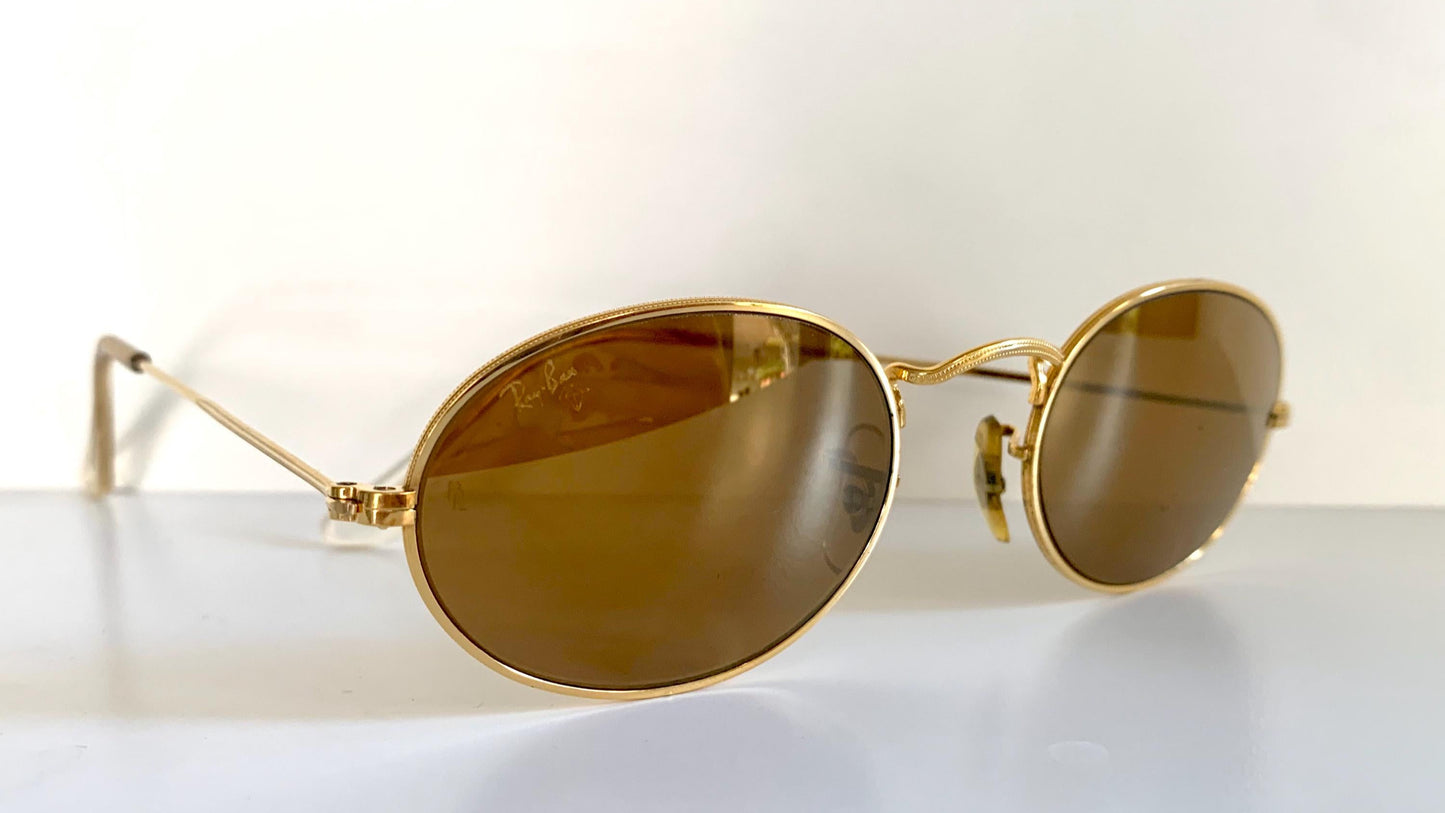 Ray Ban B&L USA - Diamond Hard W1919 90s 24k plated mirrored vintage sunglasses