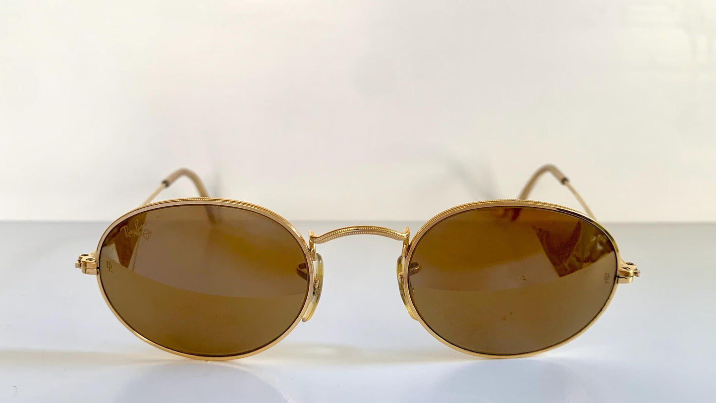 Ray Ban B&L USA - Diamond Hard W1919 90s 24k plated mirrored vintage sunglasses