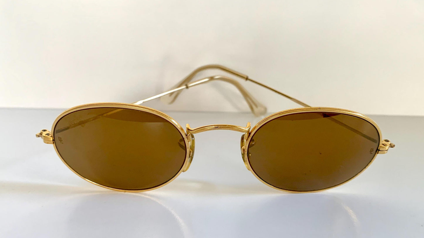 Ray Ban B&L USA - Diamond Hard W1919 90s 24k plated mirrored vintage sunglasses