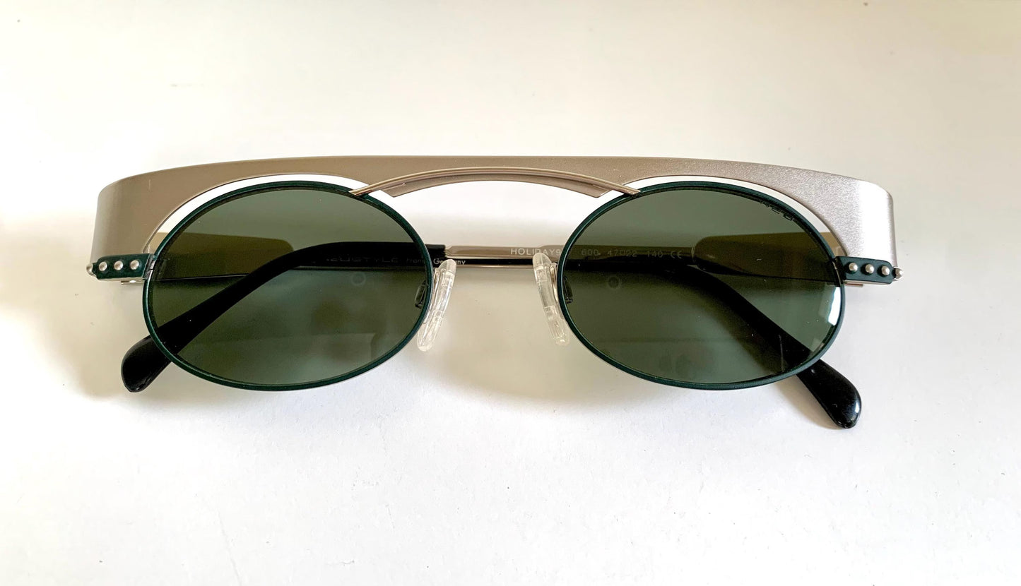 Neostyle Holiday vintage sunglasses - 967 silver and green frame