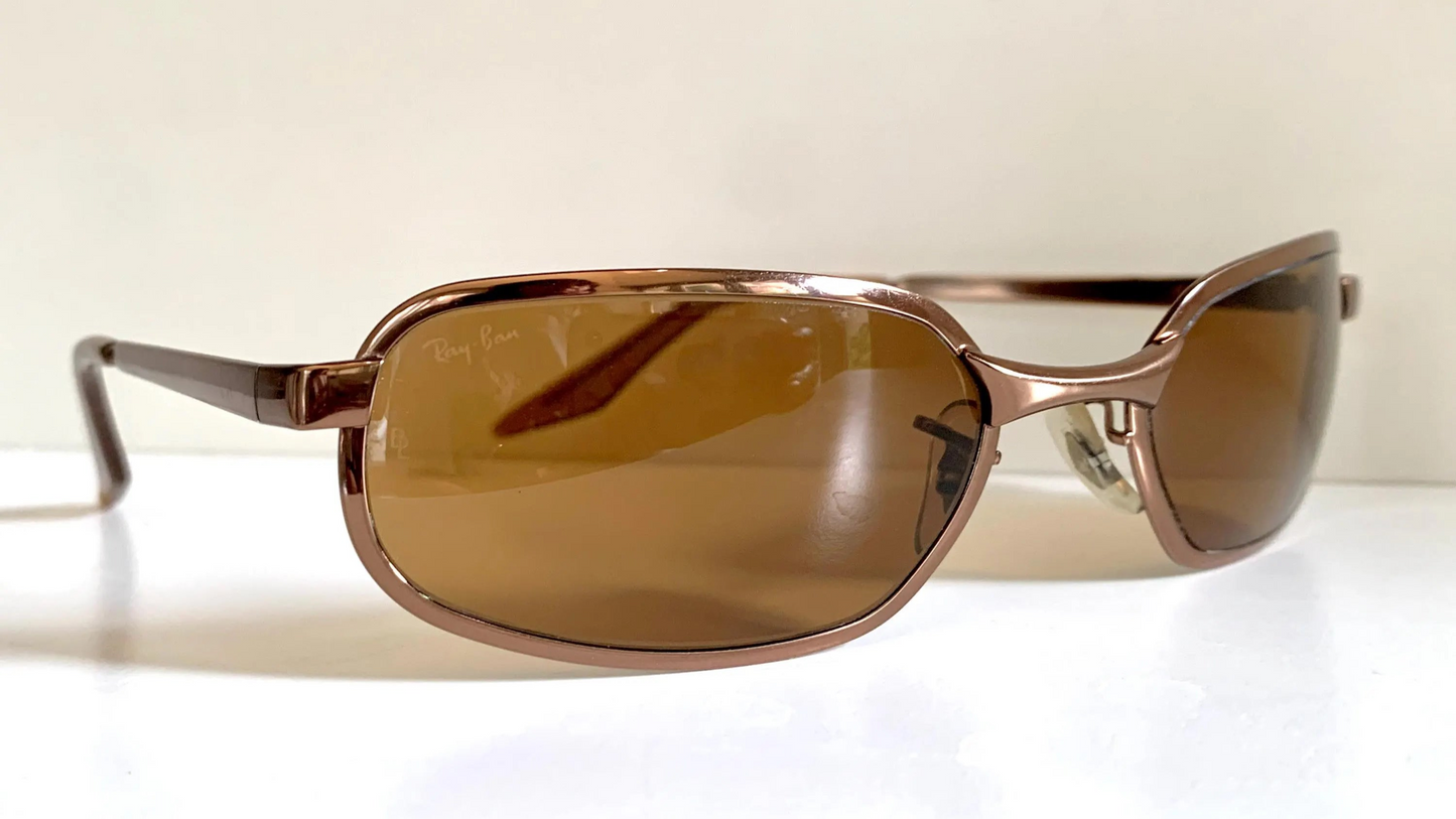 Ray Ban B&L USA vintage sunglasses - W2643 Sidestreet Mondo bronze rectangle frame