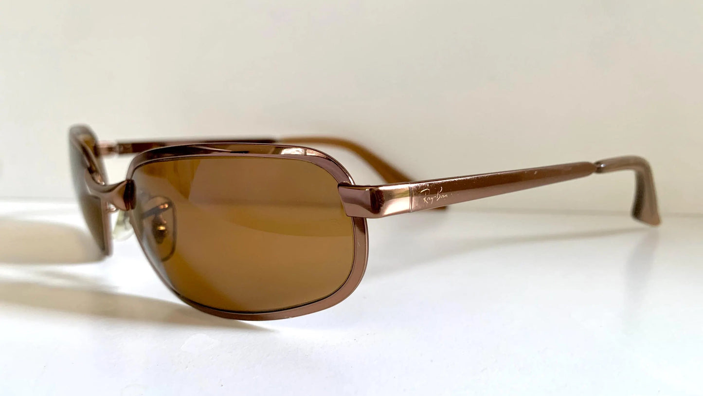 Ray Ban B&L USA vintage sunglasses - W2643 Sidestreet Mondo bronze rectangle frame