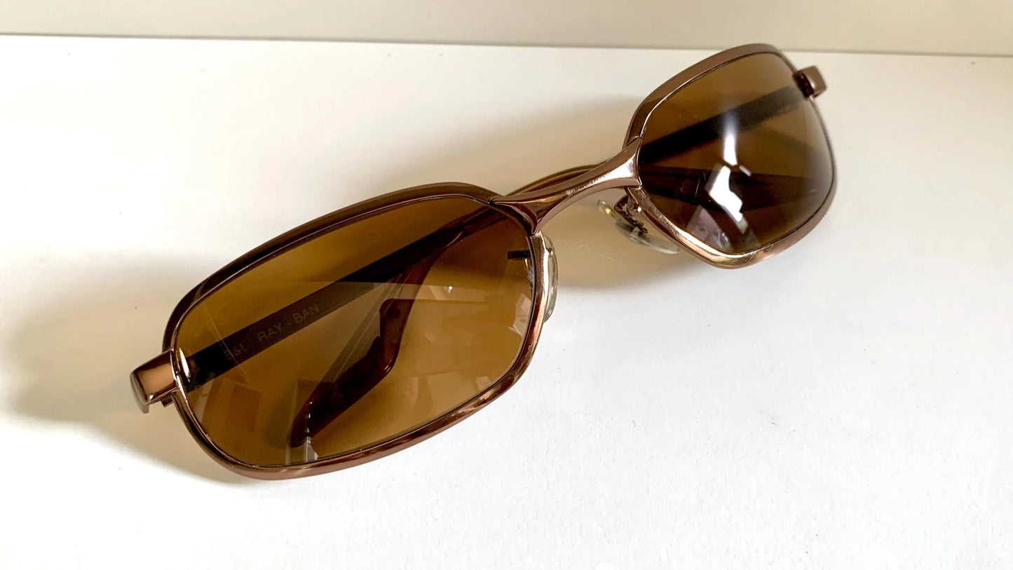 Ray Ban B&L USA vintage sunglasses - W2643 Sidestreet Mondo bronze rectangle frame