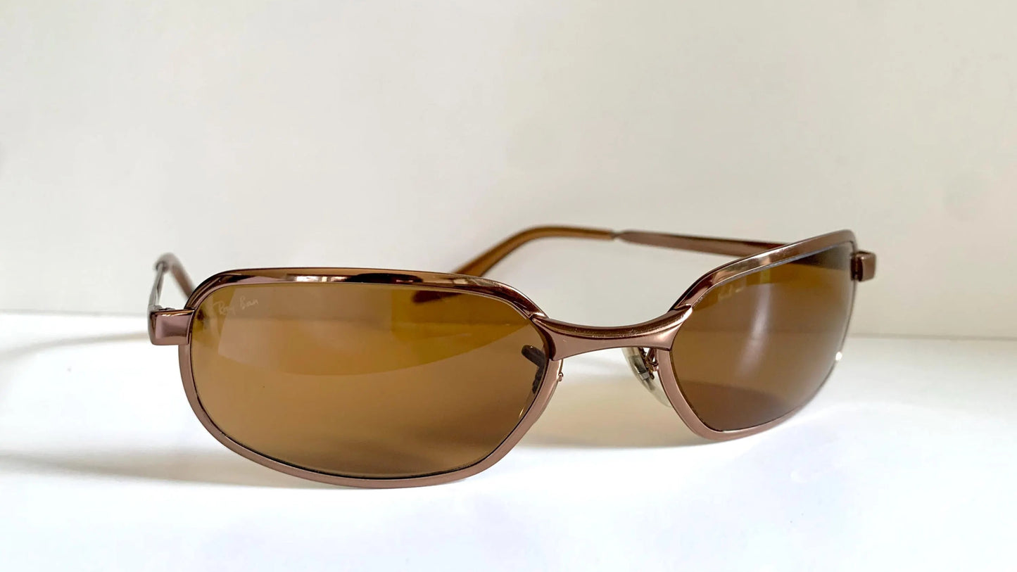 Ray Ban B&L USA vintage sunglasses - W2643 Sidestreet Mondo bronze rectangle frame