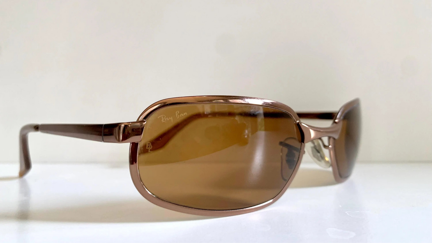 Ray Ban B&L USA vintage sunglasses - W2643 Sidestreet Mondo bronze rectangle frame