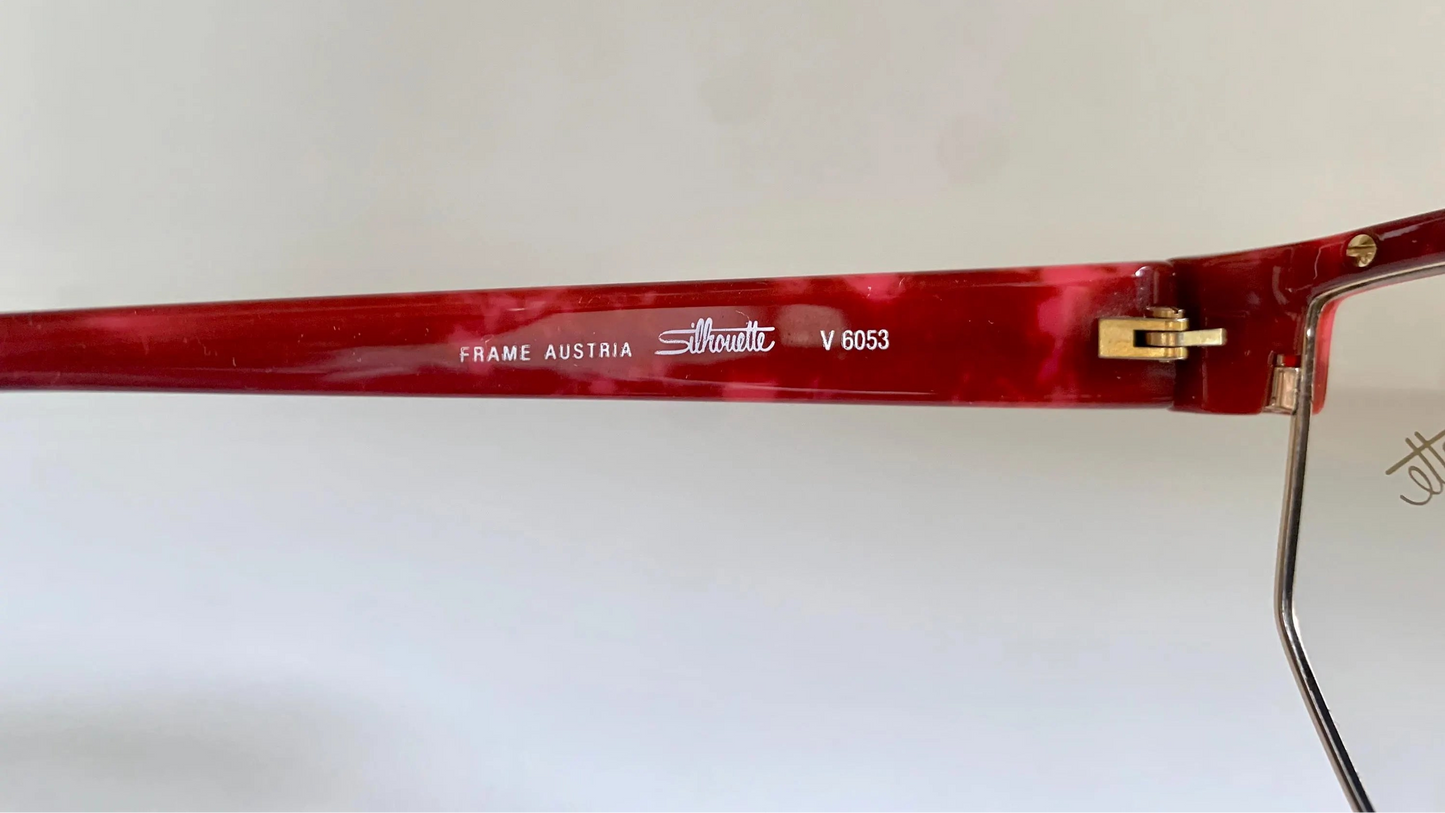 Silhouette 80s vintage glasses - golden and red frames