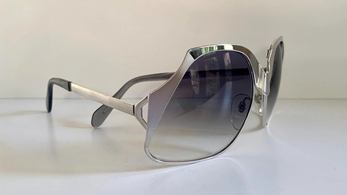 Luxottica 70s XL oversized sunglasses - silver frames