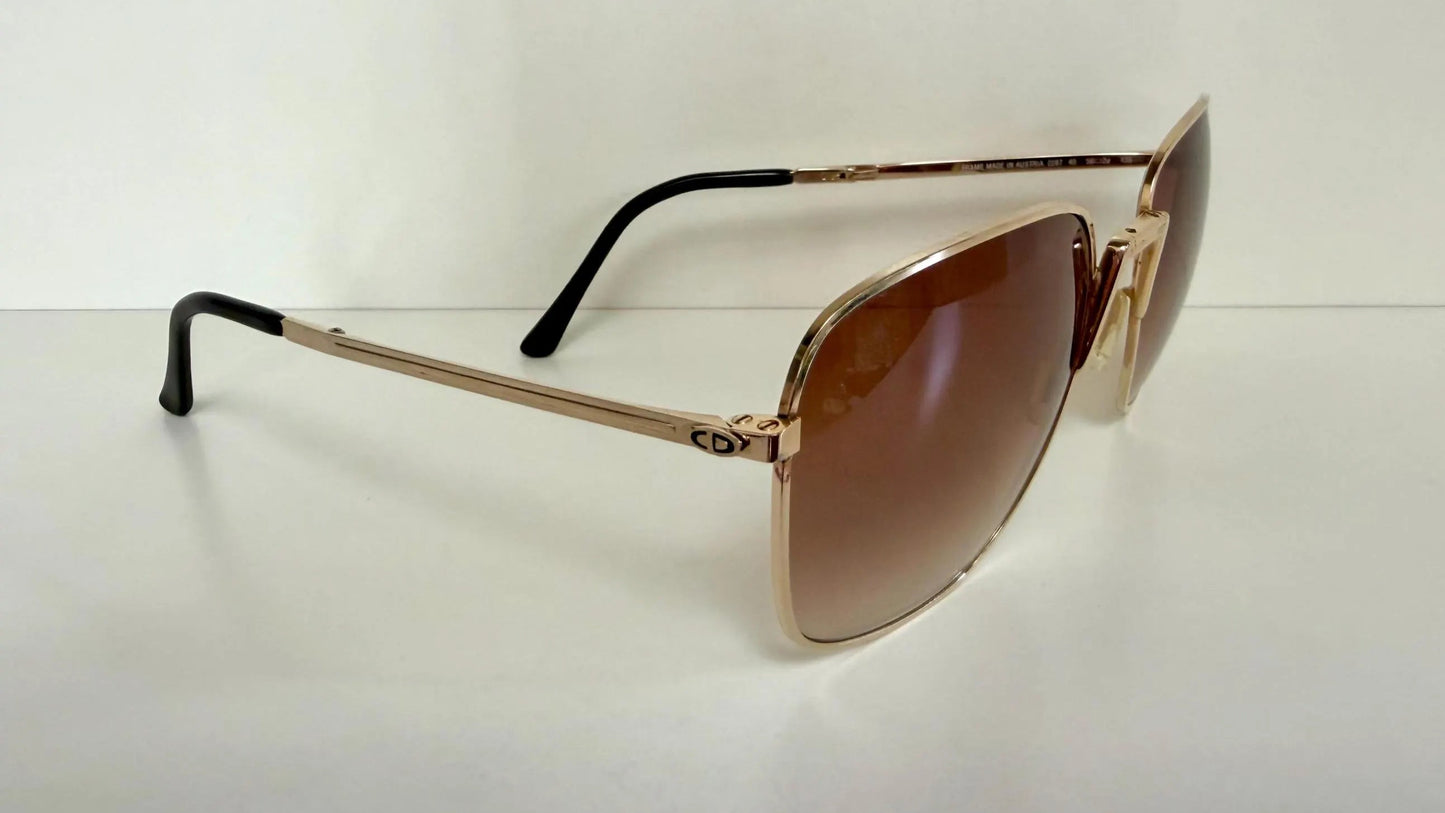 Christian Dior Monsieur Foldable Vintage Sunglasses - 2287 80s golden frames