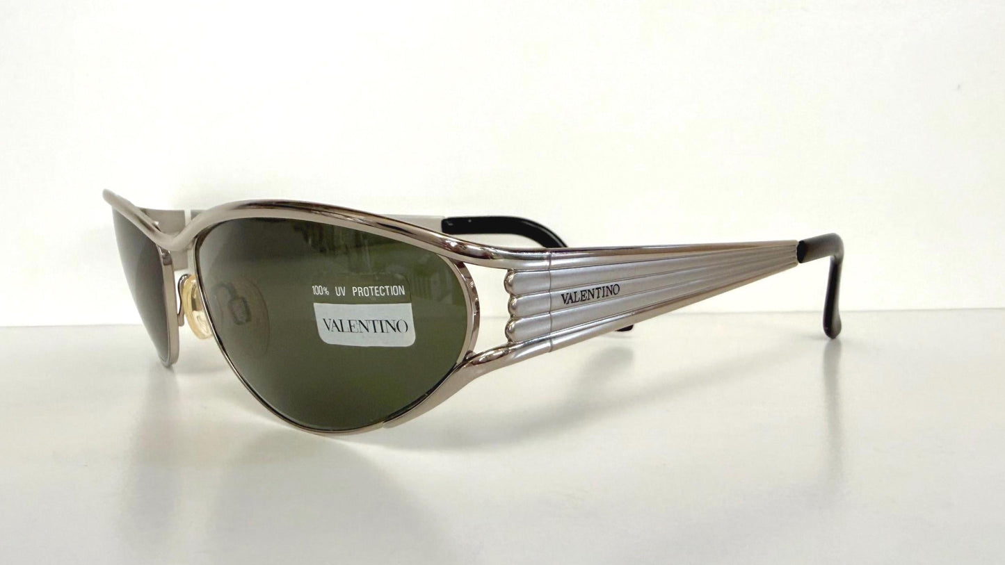 Valentino 90s vintage sunglasses - oval silver metal frames