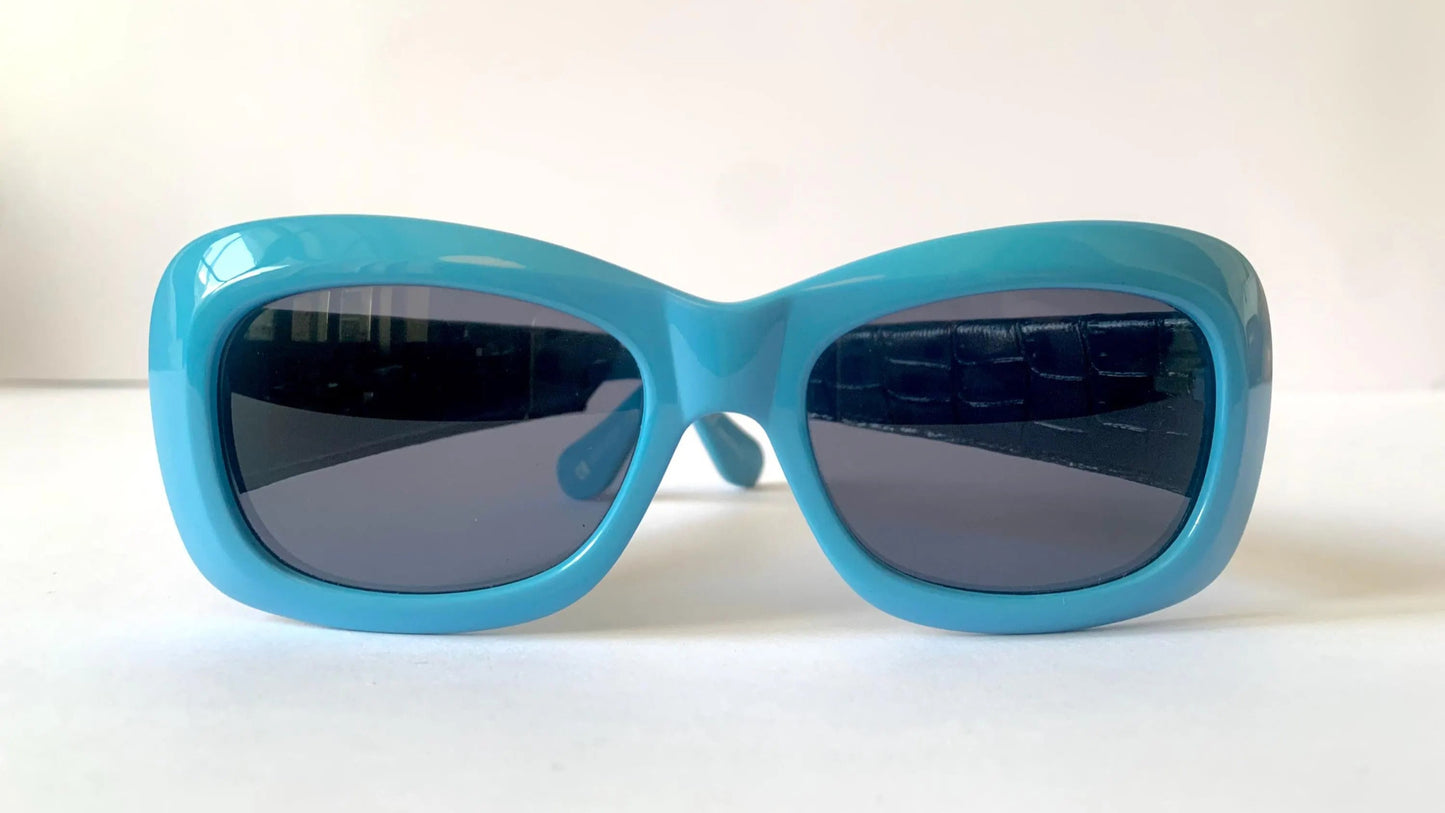 Gianni Versace vintage 90s sunglasses - 417/P 938 blue leather frames