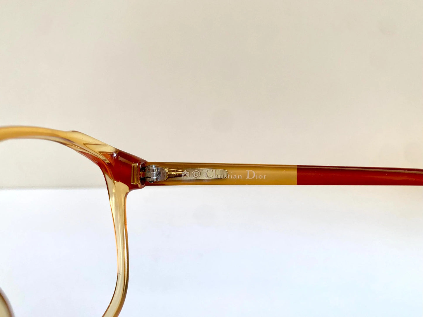Christian Dior 80s vintage glasses - yellow and red frame