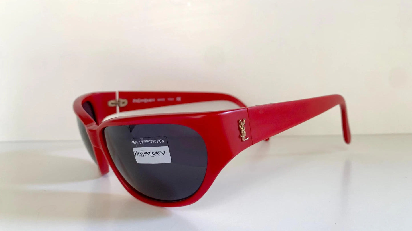 Yves Saint Laurent 00s sunglasses - 6505 red frame YSL logos