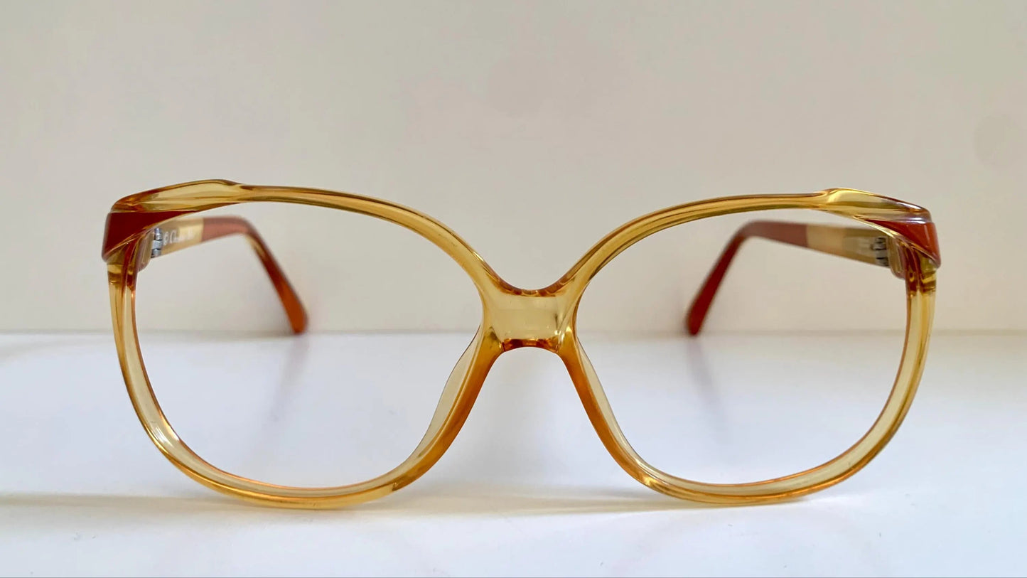 Christian Dior 80s vintage glasses - yellow and red frame