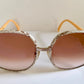 Christian Dior leather XXL vintage sunglasses - 2250 white and brown python frames