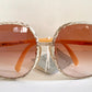 Christian Dior leather XXL vintage sunglasses - 2250 white and brown python frames
