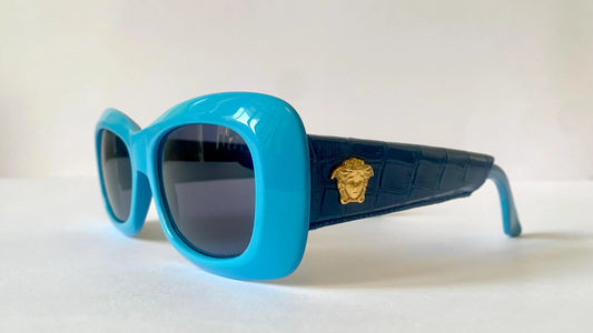 Gianni Versace vintage 90s sunglasses - 417/P 938 blue leather frames