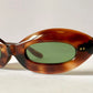 Cat eye 70s vintage sunglasses - Brown acetate frames made in France