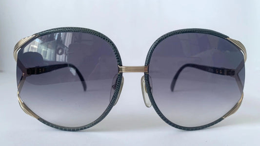 Christian Dior leather XXL vintage sunglasses - 2250 leather frames