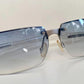 Prada 00s Y2K vintage sunglasses - blue rimless frames