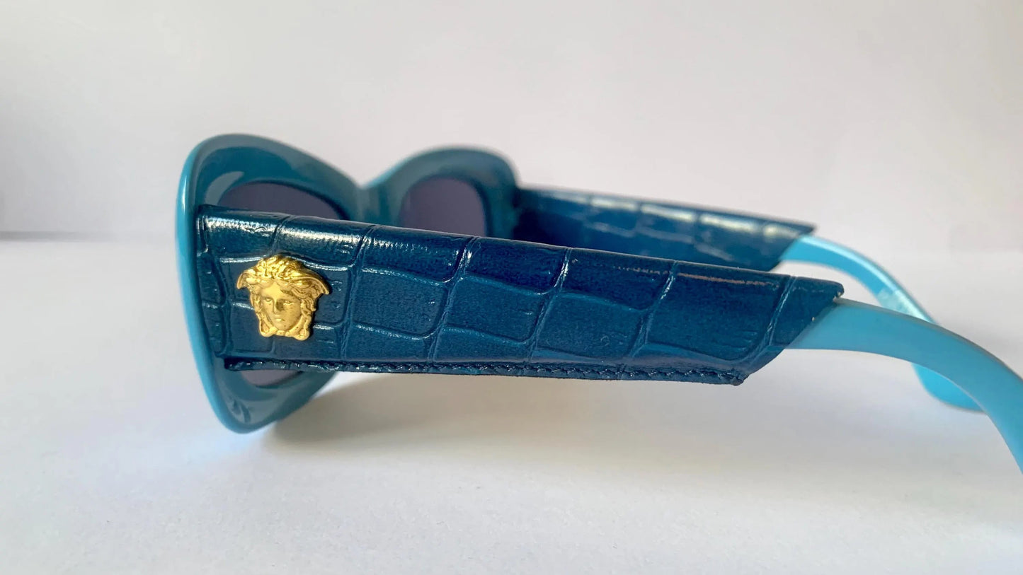 Gianni Versace vintage 90s sunglasses - 417/P 938 blue leather frames