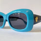 Gianni Versace vintage 90s sunglasses - 417/P 938 blue leather frames