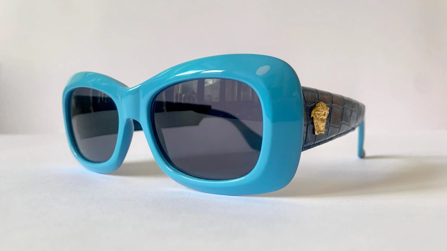 Gianni Versace vintage 90s sunglasses - 417/P 938 blue leather frames