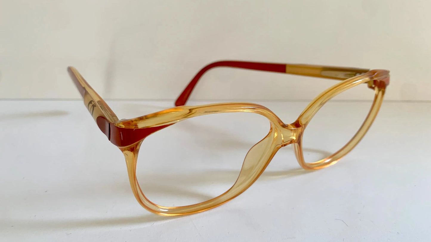 Christian Dior 80s vintage glasses - yellow and red frame