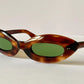 Cat eye 70s vintage sunglasses - Brown acetate frames made in France