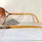 Christian Dior leather XXL vintage sunglasses - 2250 white and brown python frames