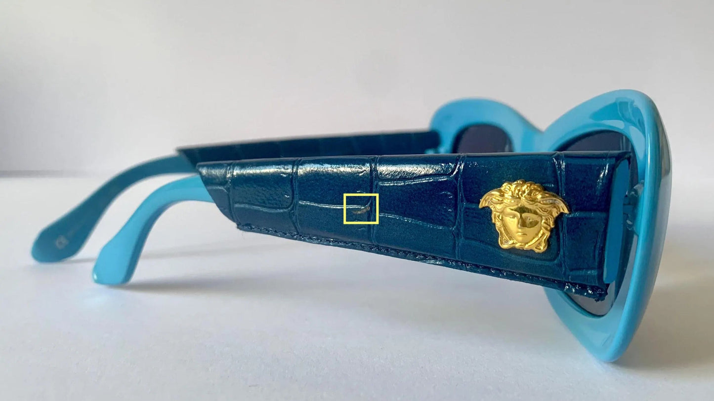 Gianni Versace vintage 90s sunglasses - 417/P 938 blue leather frames