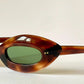 Cat eye 70s vintage sunglasses - Brown acetate frames made in France