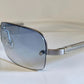 Prada 00s Y2K vintage sunglasses - blue rimless frames