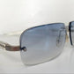 Prada 00s Y2K vintage sunglasses - blue rimless frames