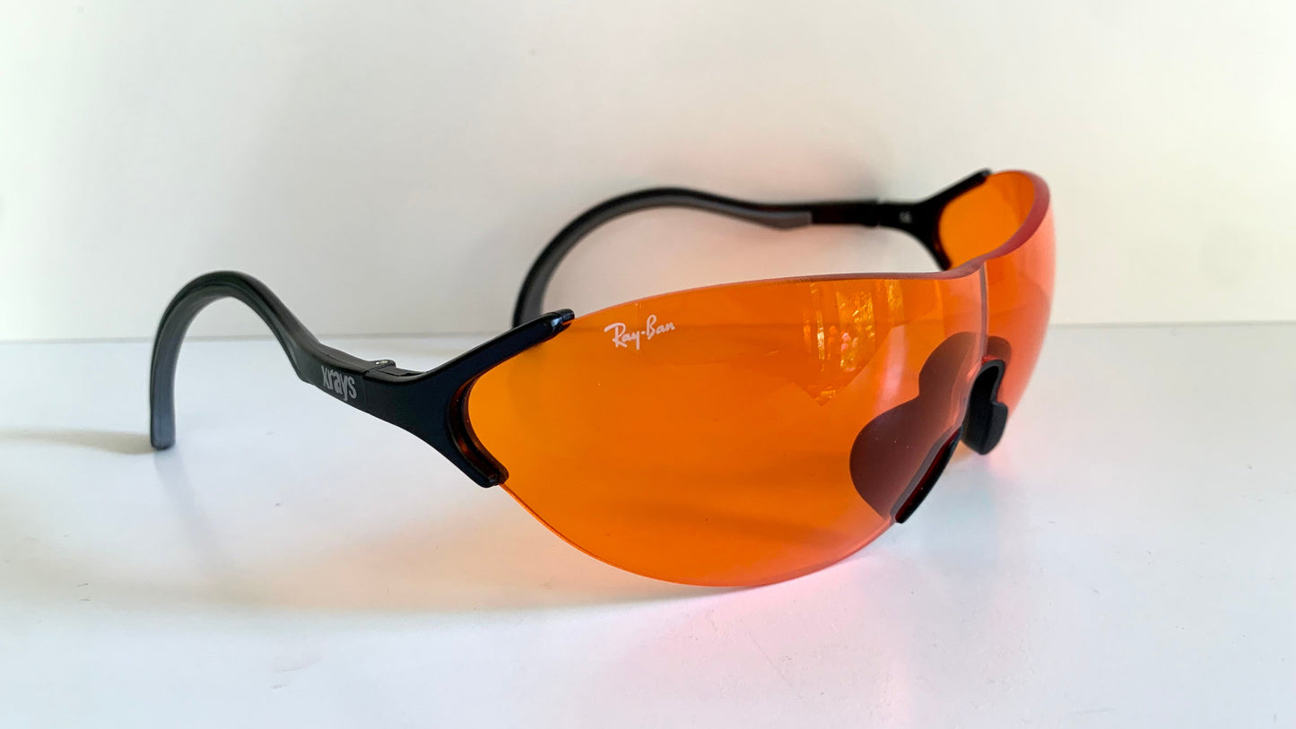 Ray Ban B&L USA 90s vintage sunglasses -  Xrays X3 Amber Sports wrap frame