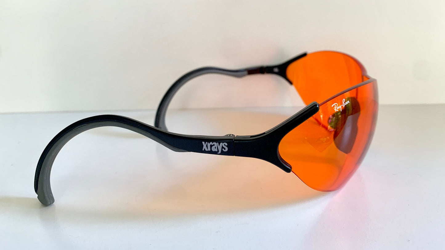 Ray Ban B&L USA 90s vintage sunglasses -  Xrays X3 Amber Sports wrap frame