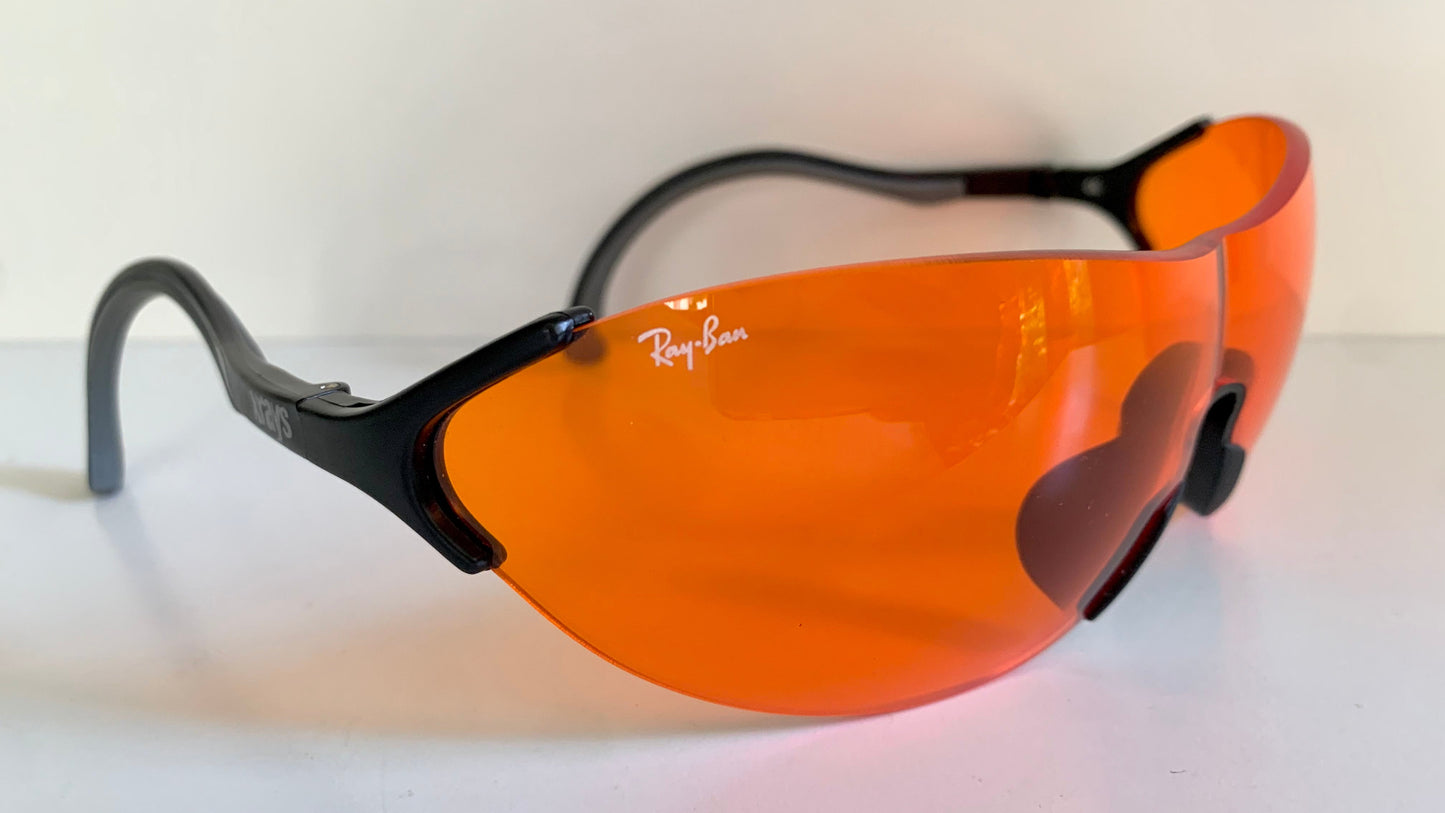 Ray Ban B&L USA 90s vintage sunglasses -  Xrays X3 Amber Sports wrap frame