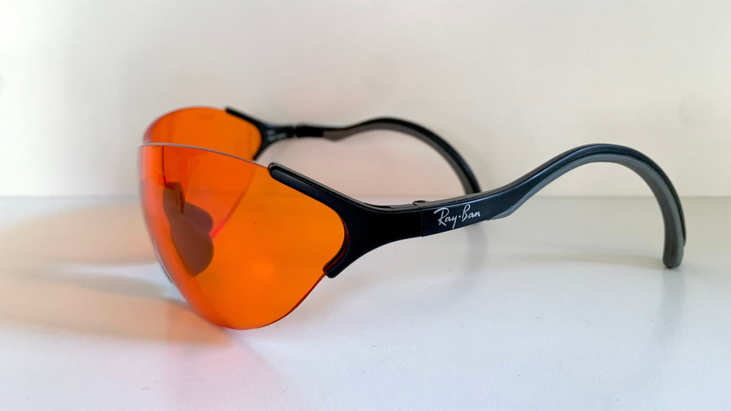 Ray Ban B&L USA 90s vintage sunglasses -  Xrays X3 Amber Sports wrap frame