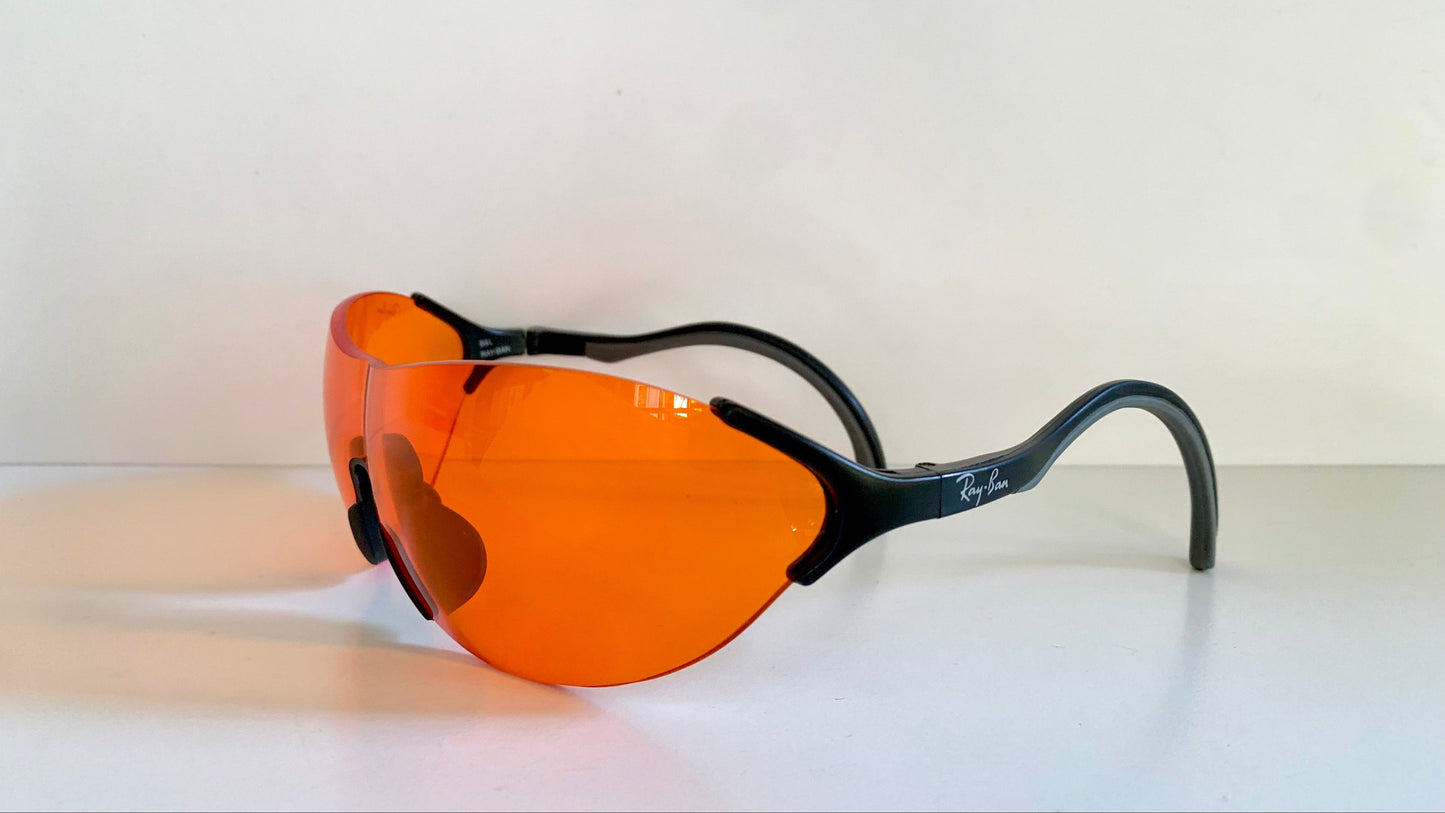 Ray Ban B&L USA 90s vintage sunglasses -  Xrays X3 Amber Sports wrap frame