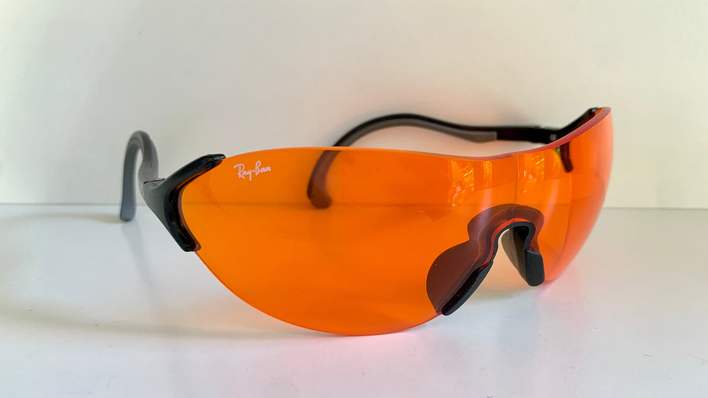 Ray Ban B&L USA 90s vintage sunglasses -  Xrays X3 Amber Sports wrap frame