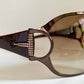 Gucci 90s vintage sunglasses - brown wrap frame with Strass Horsebit logo