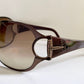 Gucci 90s vintage sunglasses - brown wrap frame with Strass Horsebit logo
