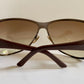 Gucci 90s vintage sunglasses - brown wrap frame with Strass Horsebit logo