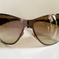 Gucci 90s vintage sunglasses - brown wrap frame with Strass Horsebit logo