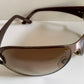 Gucci 90s vintage sunglasses - brown wrap frame with Strass Horsebit logo