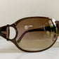 Gucci 90s vintage sunglasses - brown wrap frame with Strass Horsebit logo