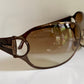 Gucci 90s vintage sunglasses - brown wrap frame with Strass Horsebit logo