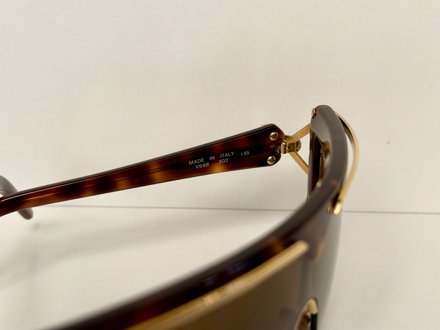 Valentino 90s vintage sunglasses - mask style gold and carey frames