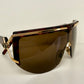 Valentino 90s vintage sunglasses - mask style gold and carey frames