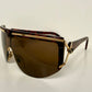Valentino 90s vintage sunglasses - mask style gold and carey frames